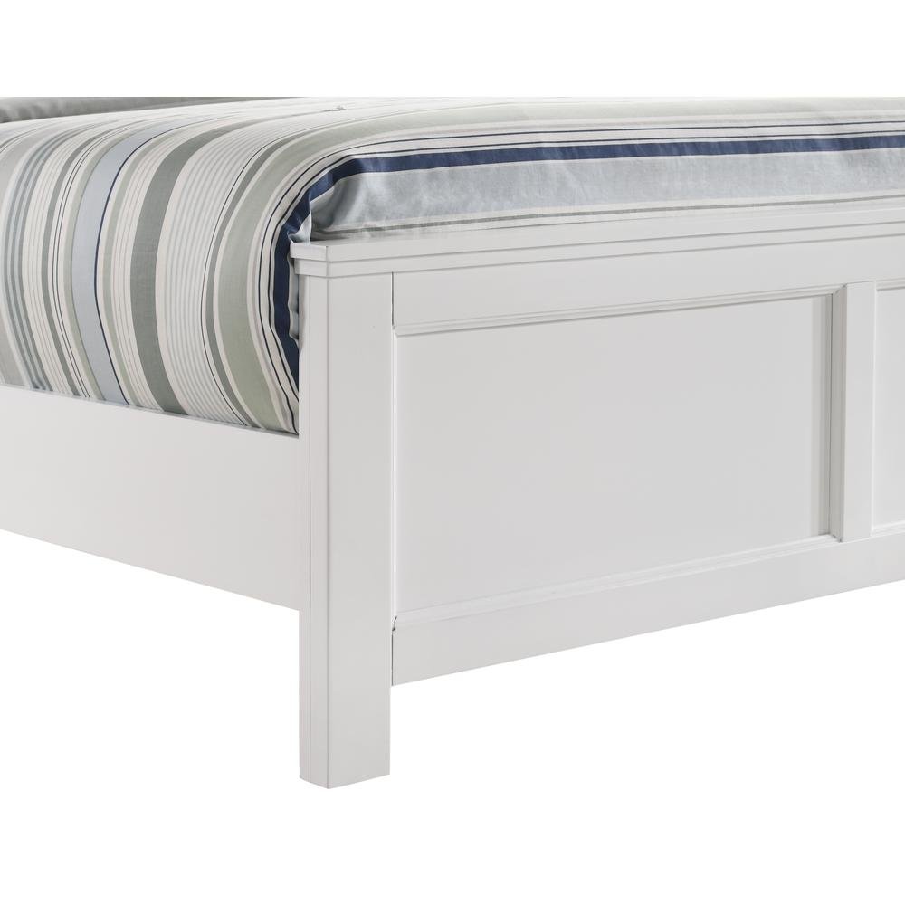Solid Wood Bed Frame Queen Size, White Wooden Queen Bed Frame with Headboard