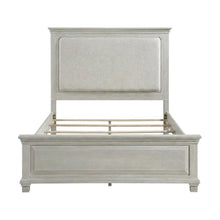 Polyester-Upholstered Queen Panel Bed Frame with Headboard and Footboard, Gray