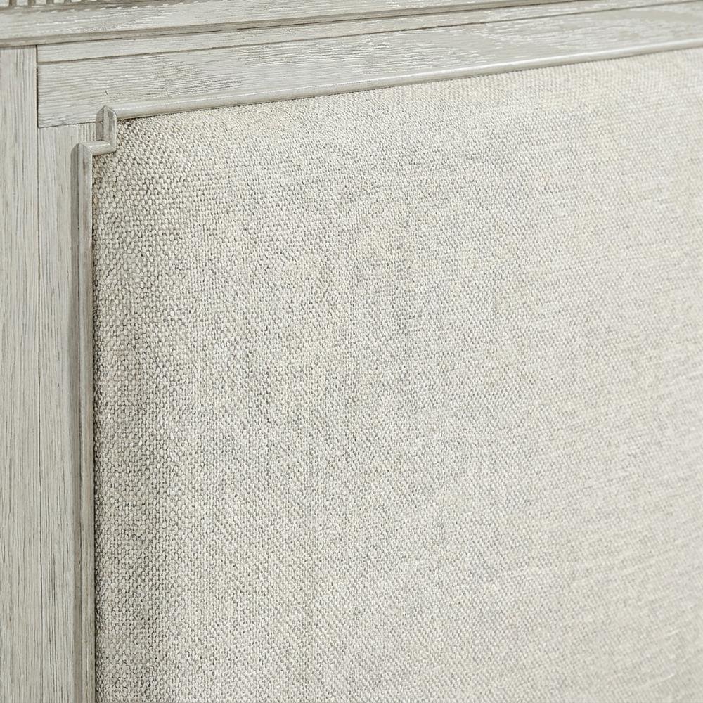 Polyester-Upholstered Queen Panel Bed Frame with Headboard and Footboard, Gray