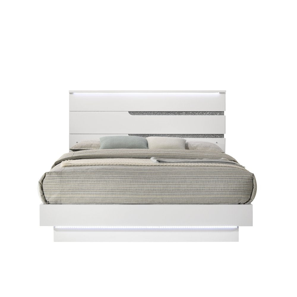 Paradox Wood King Platform Bed in White
