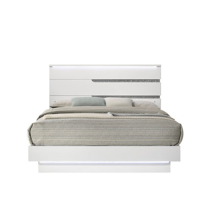 Paradox Wood King Platform Bed in White