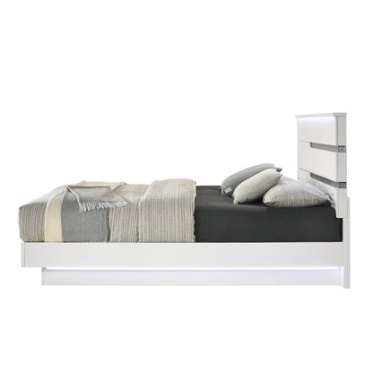 Paradox Wood King Platform Bed in White