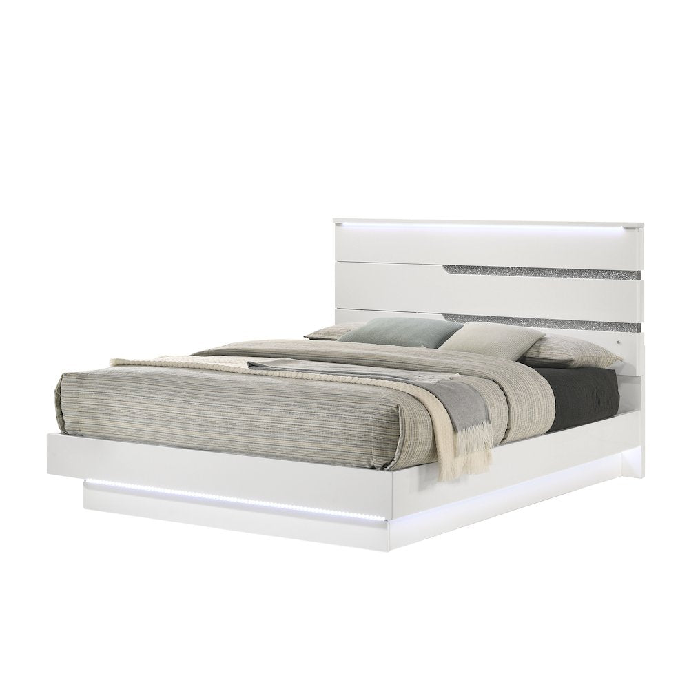 Paradox Wood King Platform Bed in White