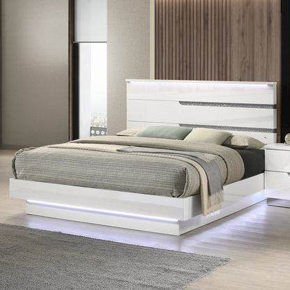 Paradox Wood King Platform Bed in White