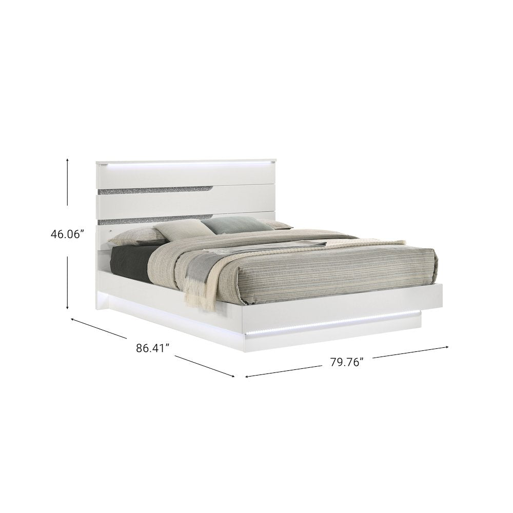 Paradox Wood King Platform Bed in White