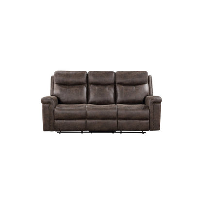 Quade Sofa W/Dual Recliner-Mocha