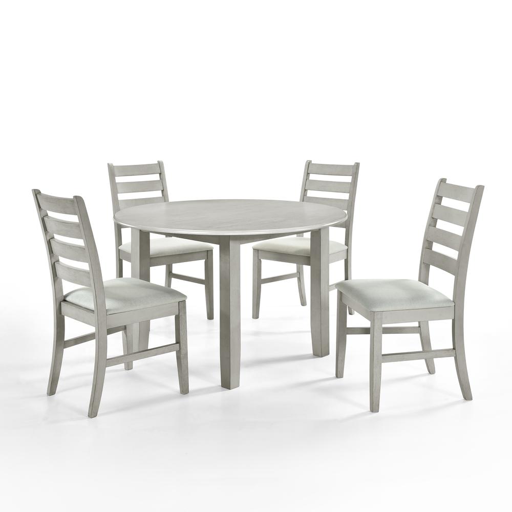 Furniture Pascal 47" Wood Round Dining Table in Driftwood