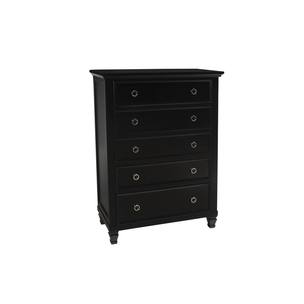 Tamarack 4-Piece Wood King Bedroom Set with Chest in Black