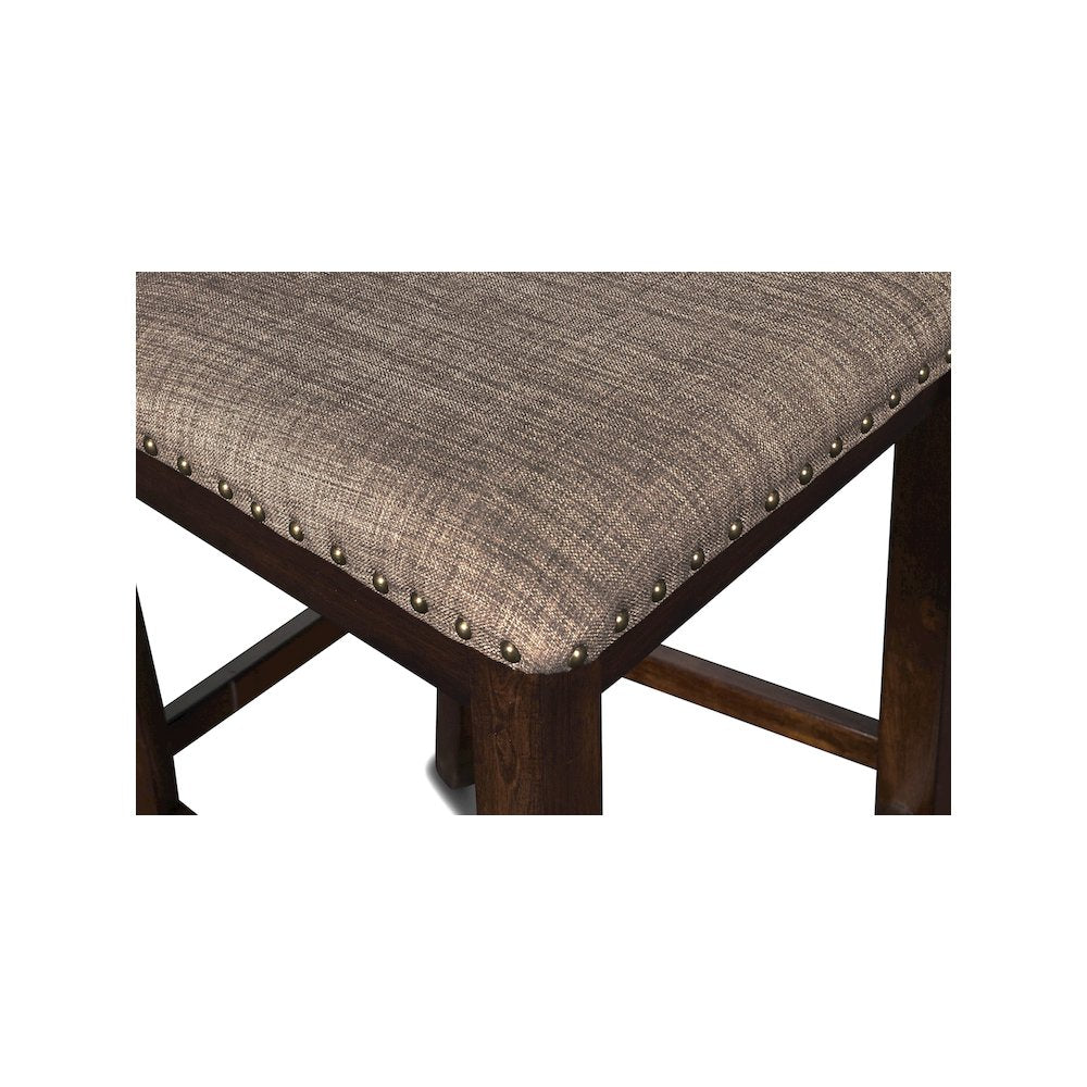 Bixby Wood Counter Chair with Fabric Seat in Espresso (Set of 2)