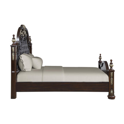 Furniture Maximus Contemporary Solid Wood 5/0 Q Bed in Brown