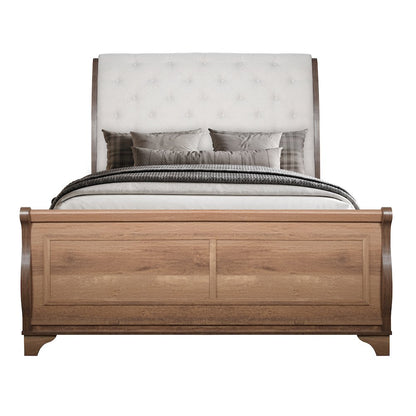 Coventry Hall 4Pc Wood Queen Bedroom Set, Chest in Pecan