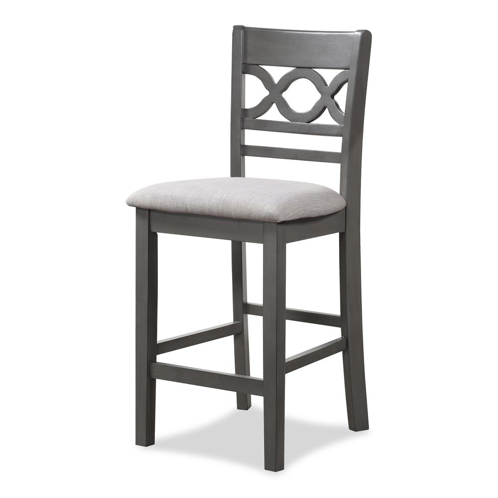Cori 5-Piece Wood Round Counter Table Set with 4 Chairs in Gray