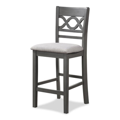 Cori 5-Piece Wood Round Counter Table Set with 4 Chairs in Gray