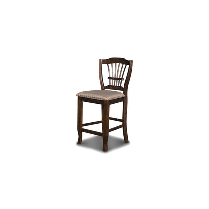 Bixby Wood Counter Chair with Fabric Seat in Espresso (Set of 2)