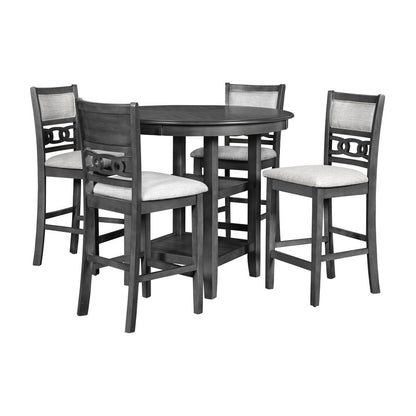 Furniture Gia 5-Piece Transitional Wood Dining Set in Gray