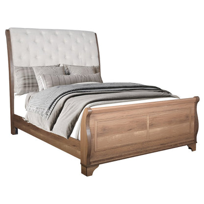 Coventry Hall 5Pc Wood Queen Bedroom Set, 2 Nightstands in Pecan