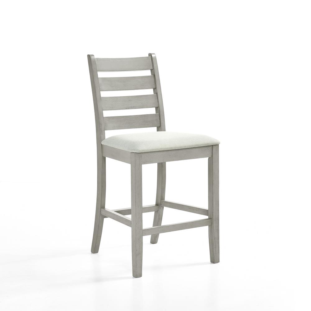 Furniture Pascal Wood Counter Chair in Driftwood (Set of 2)