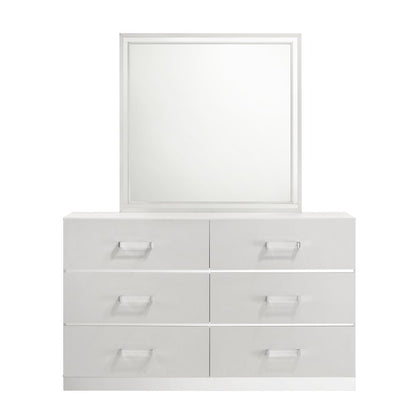 Europa 7-Piece Wood California King Bedroom Set (B/Dr/Mr/2Ns with Panels), White
