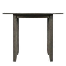 3-Piece Wood Dining Set Round Drop-Leaf Table 2 Chairs Contemporary Gray