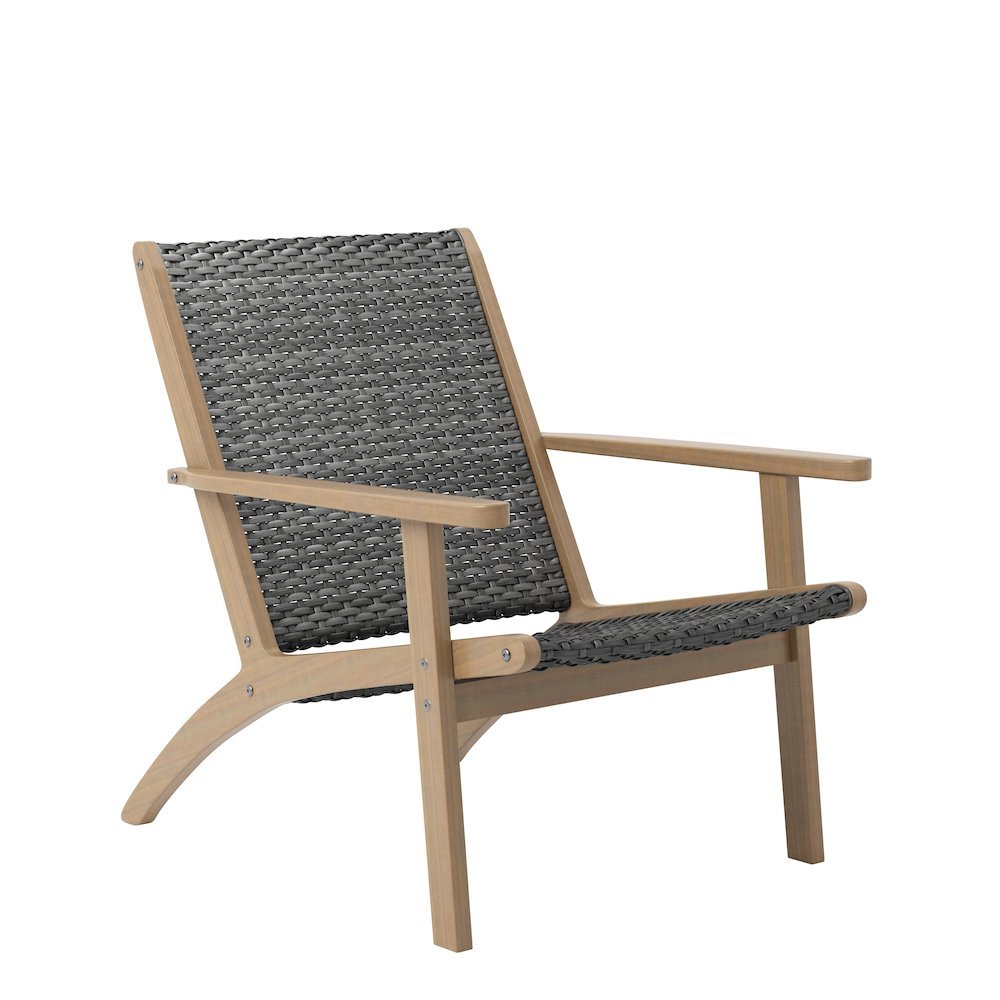 Gray Club Chairs Set of 2, Comfy Patio Chair for Outdoor Seating