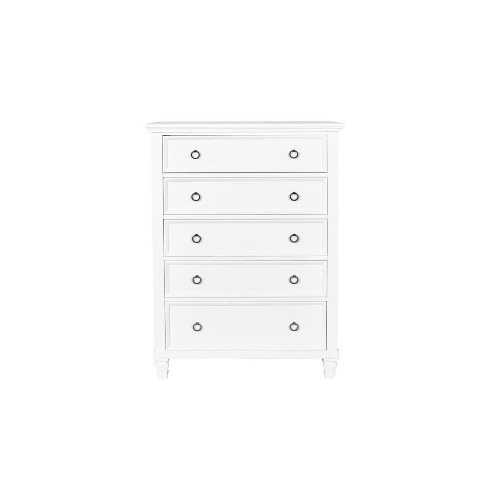 Furniture Tamarack 5-Piece Wood King Bedroom Set in White