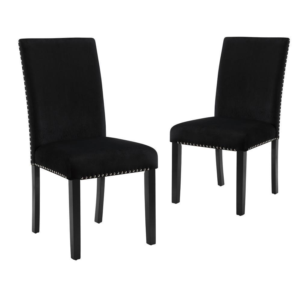 Furniture Celeste Faux Marble Dining Set- 1 Table  4 Black Chairs