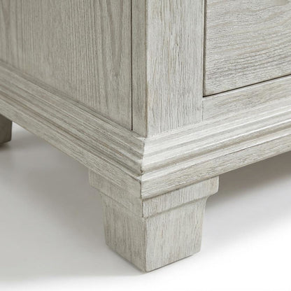 Gray Wood Nightstand with 3 Drawers and Modern Design for Bedroom Storage