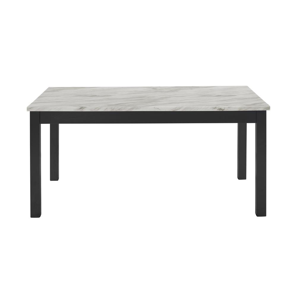 Furniture Celeste Faux Marble Dining Set- 1 Table  4 Black Chairs
