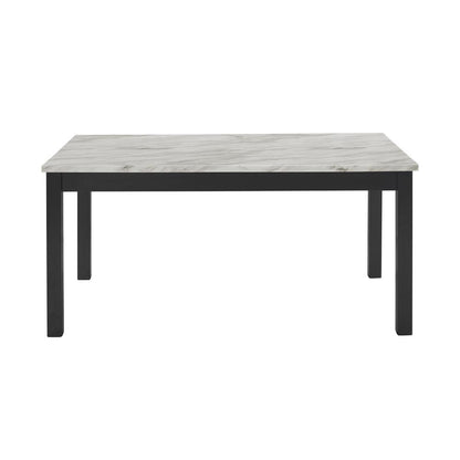 Furniture Celeste Faux Marble Dining Set- 1 Table  4 Black Chairs