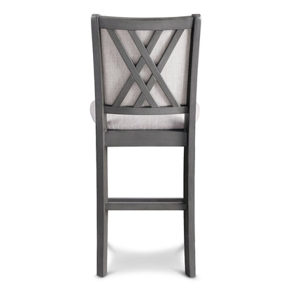 Amy Wood Counter Chair in Gray (Set of 6)