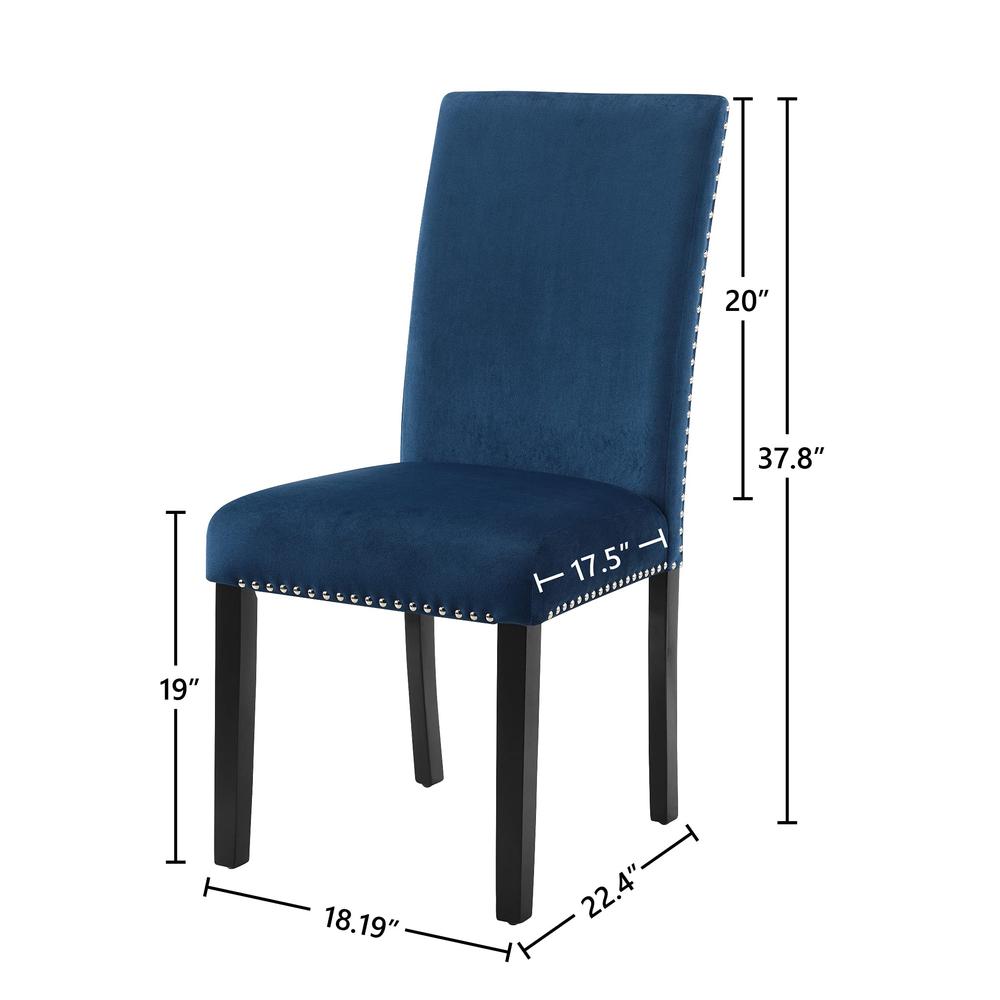 Celeste Blue Wood Upholstered Dining Chair (Set of 6)