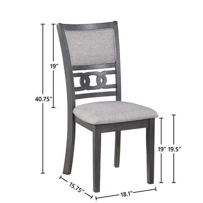 Furniture Gia Solid Wood Dining Chair in Gray (Set of 2)