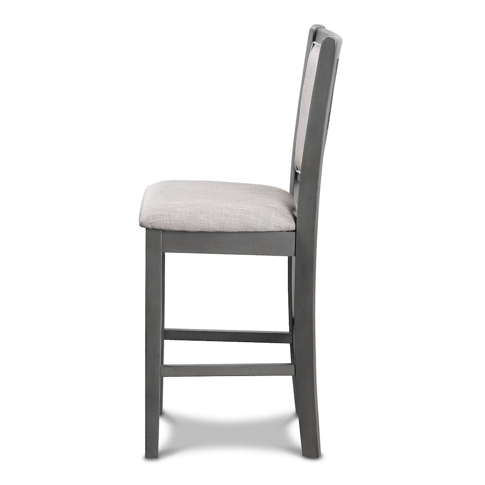 Amy Wood Counter Chair in Gray (Set of 6)