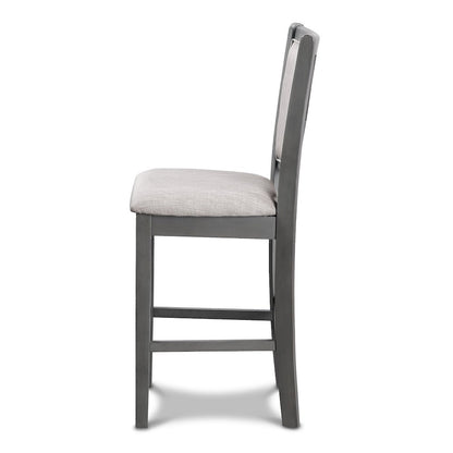 Amy Wood Counter Chair in Gray (Set of 6)
