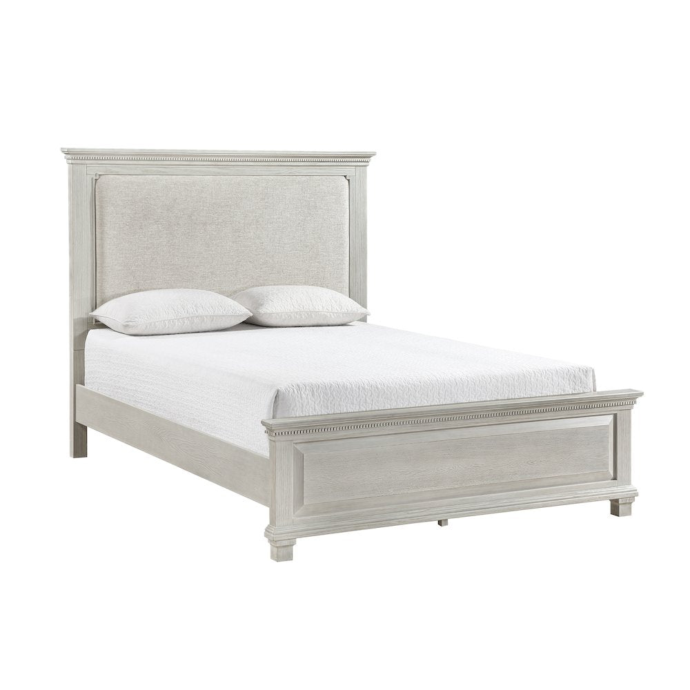 Silver Sands 4Pc Wood Queen Bedroom Set w Chest in Gray