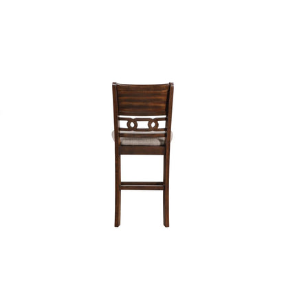 Furniture Gia Solid Wood Counter Chairs in Cherry Brown (Set of 2)