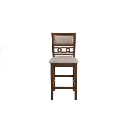 Furniture Gia Solid Wood Counter Chairs in Cherry Brown (Set of 2)