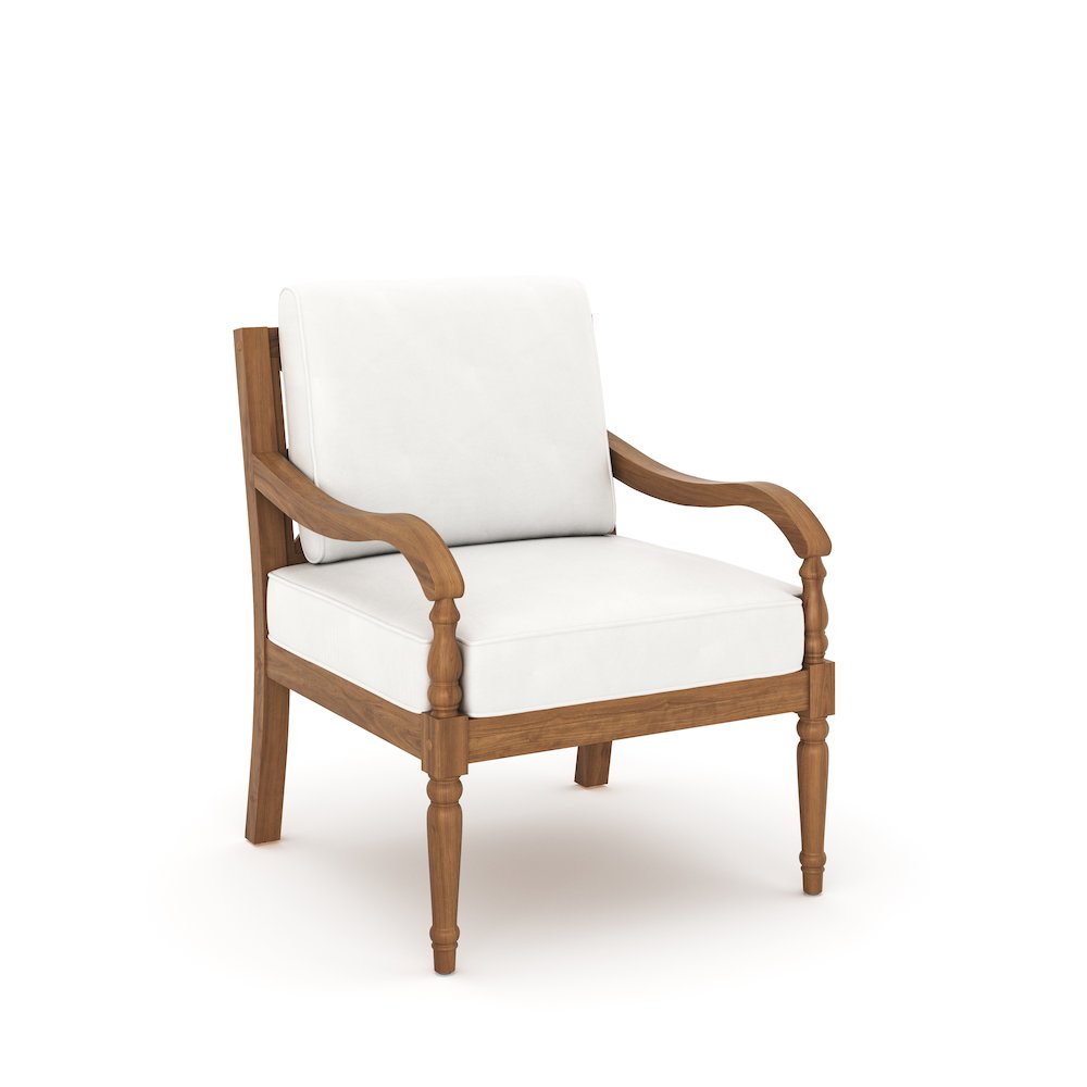 Savannah 4-piece Wood Patio Conversation Set in Natural/White