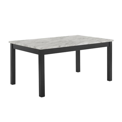 Furniture Celeste Faux Marble Dining Set- 1 Table  4 Black Chairs