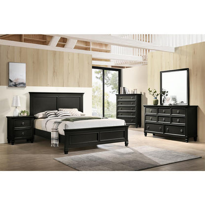 Furniture Tamarack 5-Piece Wood California King Bedroom Set in Black