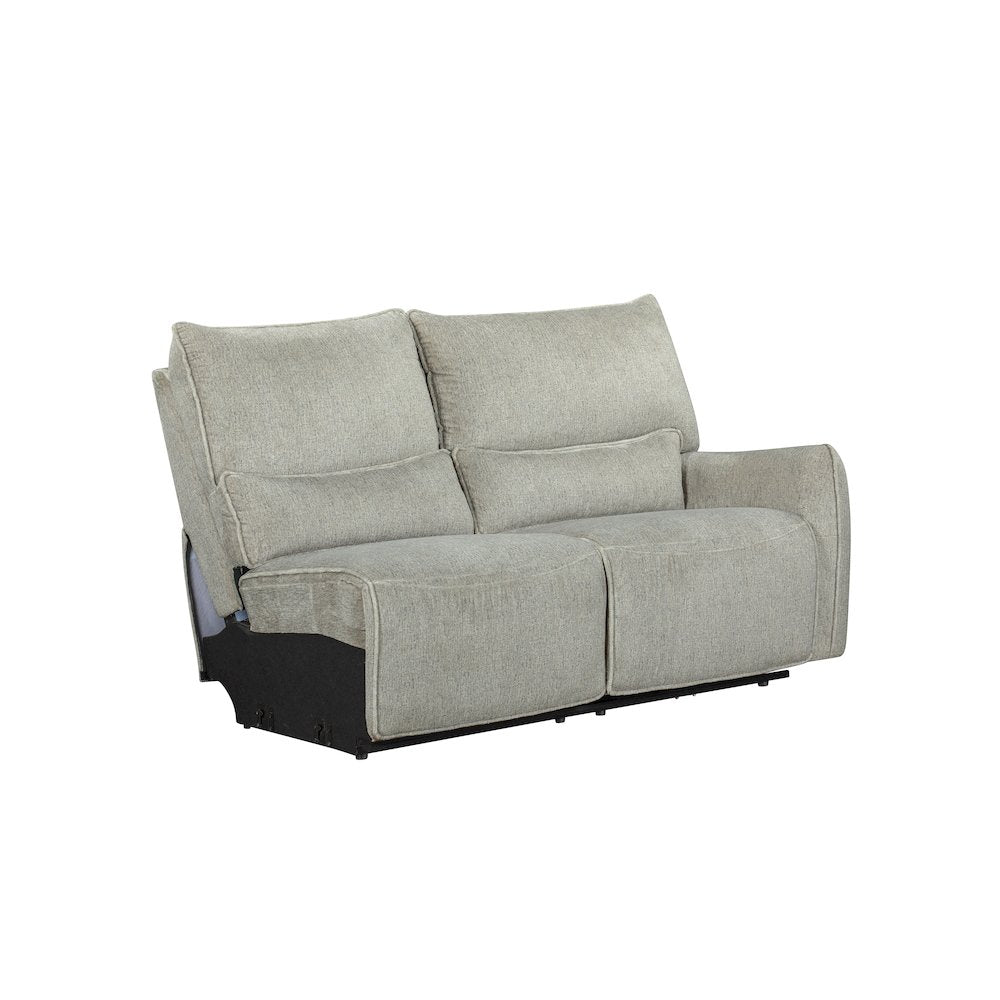 Remsen 3-Piece Polyester Fabric Power Sectional in Latte