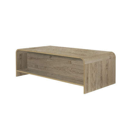 Mara 3-Piece 47 in. Natural Rectangular Wood Coffee Table with 2 End Tables