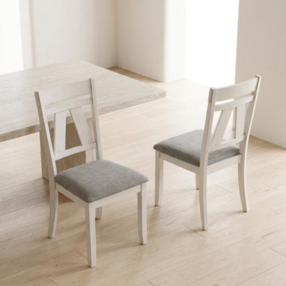 Solid Rubberwood Traditional Dining Chairs for Kitchen, Brown, Set of 2