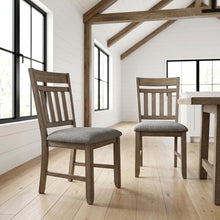 Solid Wood Upholstered Dining Chair for Kitchen and Dining Room, Brown, Set of 2