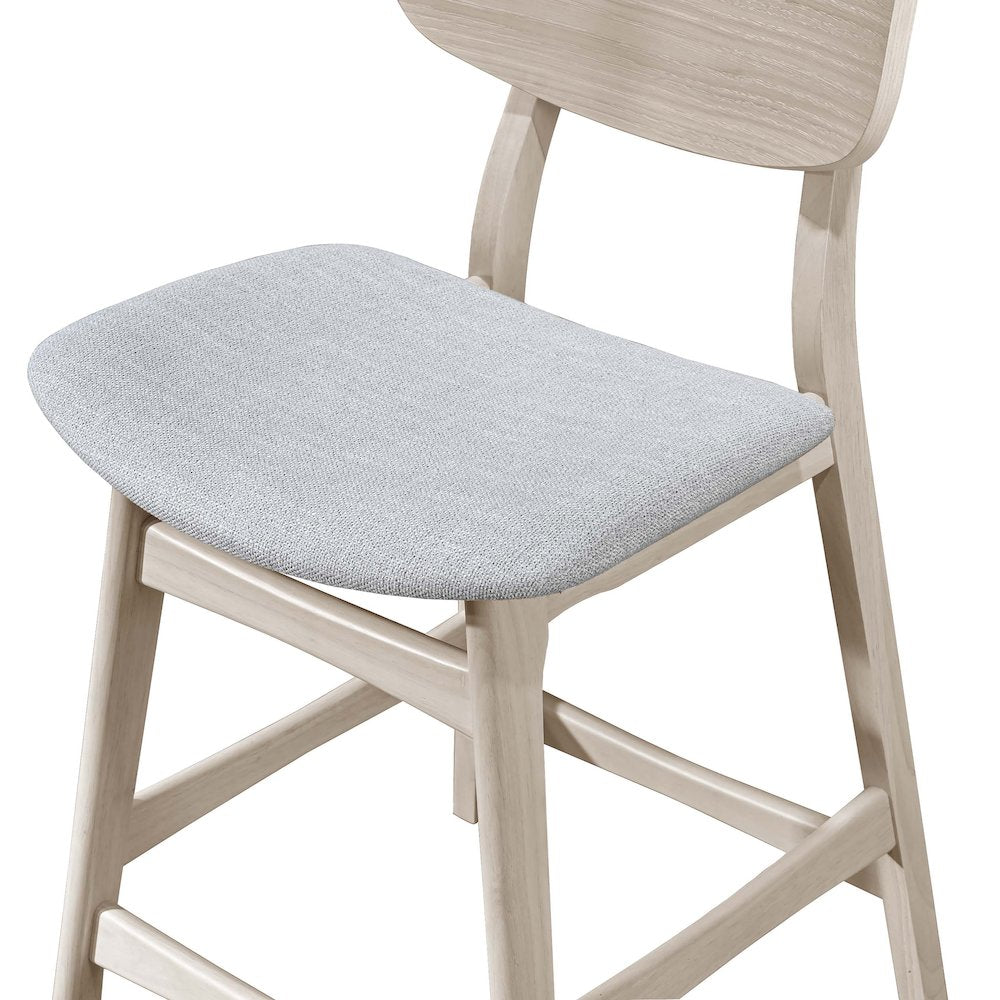 Oscar Wood Counter Chair in White Ash/Gray (Set of 6)