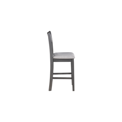 Furniture Gia 5-Piece Transitional Wood Dining Set in Gray