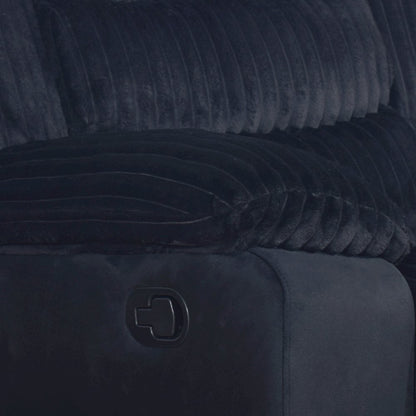Willow Wood & Fabric Loveseat with Dual Recliner in Black