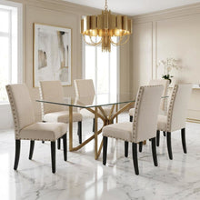 Solid Wood Dining Chairs for Kitchen Table and Dining Room, Beige, Set of 6