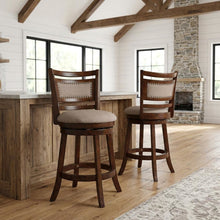 Swivel Counter Height Barstools with Upholstered Seat, Set of 2