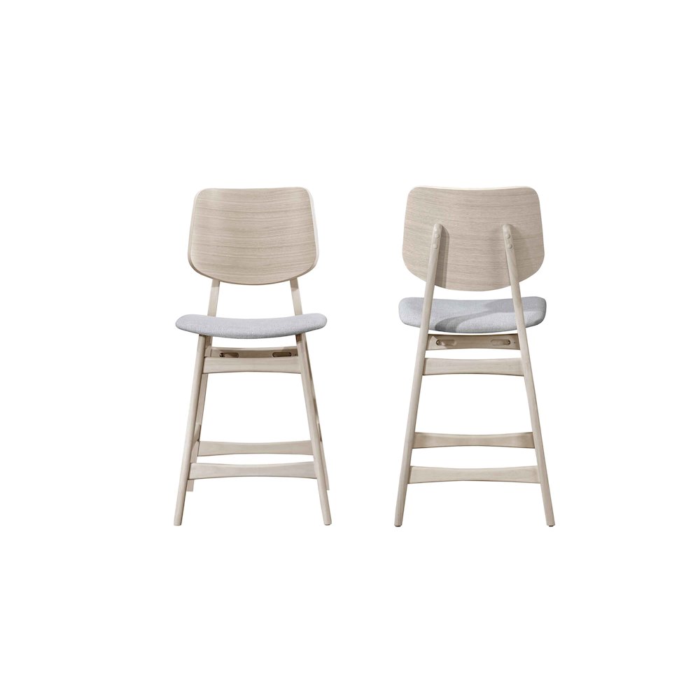 Oscar Wood Counter Chair in White Ash/Gray (Set of 6)